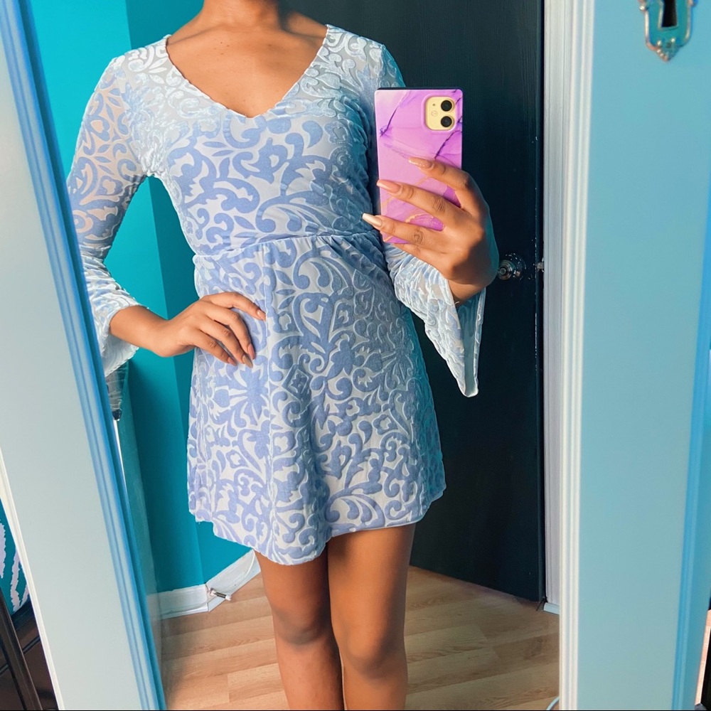 Charlotte Russe Velvet Long-Sleeve Dress, size S